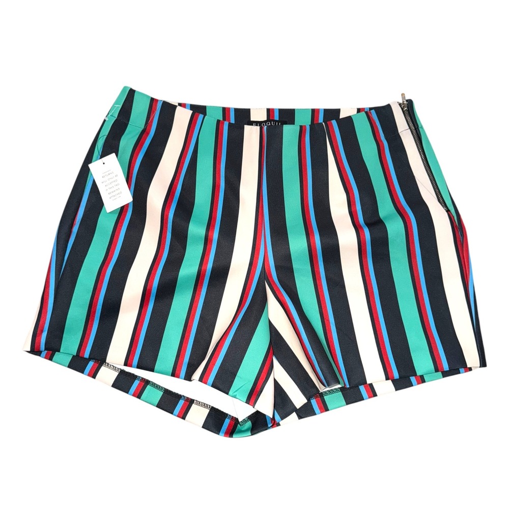 Eloquii Size 18 NWT Striped Tailored Shorts Side Zip High Rise Plus